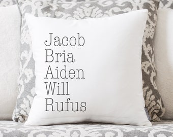 Personalized Children's Names Pillow | Linen Blend, Mom Gift