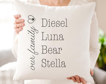 Benutzerdefinierte Haustier Namen Kissen: Leinenmischung, personalisierte Hunde Geschenk