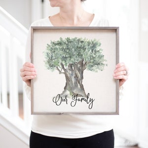 Family Tree Grandkids Name Sign | Grandkids Names Personalized Grandchildren Names Gift | Gift For Grandparents | Names Of Grandchildren