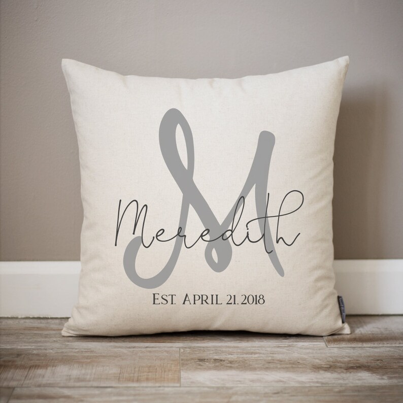 Personalized Monogram Pillow Wedding Gift for Couples Etsy