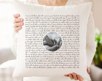 Personalized Song Lyric Linen Pillow | New Baby Gift