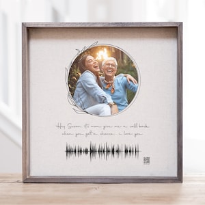 Voice Recording Gift, Soundwave Art QR Code, Memorial Voicemail Gift, QR Code Gift, Soundwave Art, Voicemail Gift Loss of Mother Father Gift