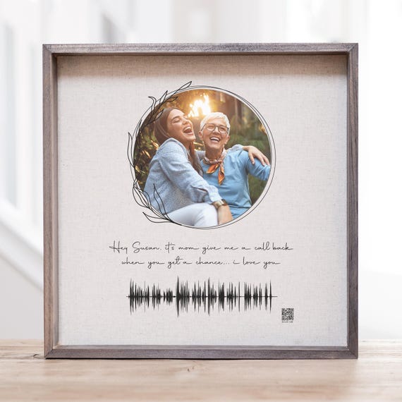 アート・デザイン・音楽 SIGN DESIGN GALLERY Buy Soundwave Art QR Code Wooden Sign: Voice Recording Keepsake