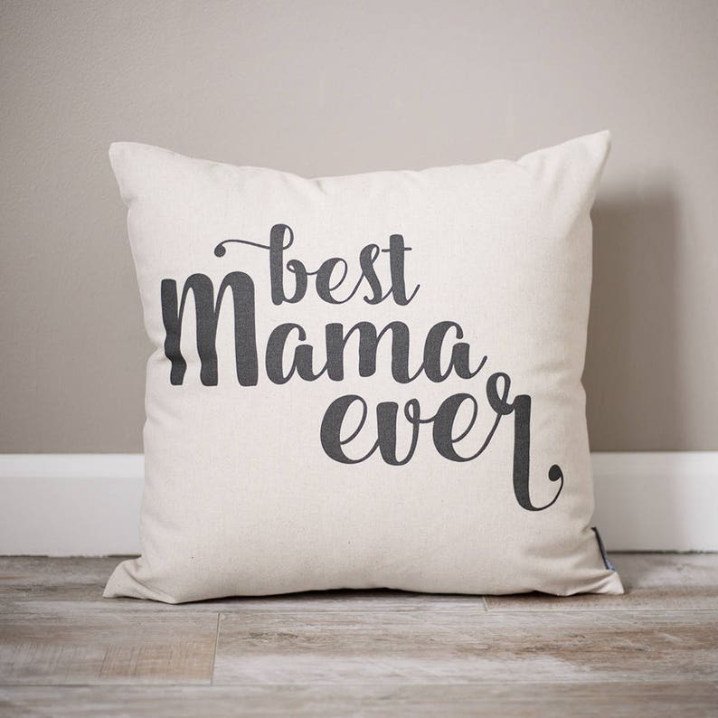 Meilleur oreiller maman de tous les temps Cadeau Fête des Mères Cadeau pour maman Décoration rustique Cadeau maman Oreiller fait main Oreiller personnalisé Maman image 1