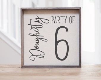 Party of Family Sign | Party of 6 Sign | Gallery Wall Decor | Pregnancy Announcement | Family Number Sign | Personalized Housewarming Gift