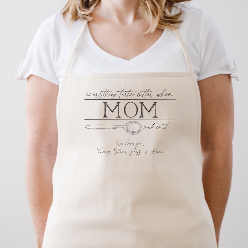 Mother's Day Gift Personalized Kitchen Apron Personalized Gift for Mom or Grandma Custom Apron For Mom Gift for Grandparent's Day image 1