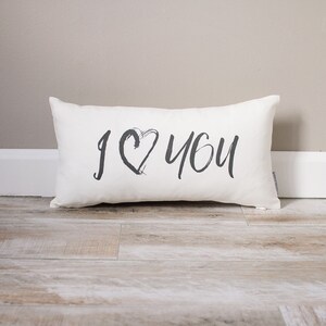 I love You Pillow | Monogrammed Valentine&#39;s Gift | Gifts For Her | Valentine&#39;s Day Gift | Rustic Decor | Monogrammed Pillow | I Heart You