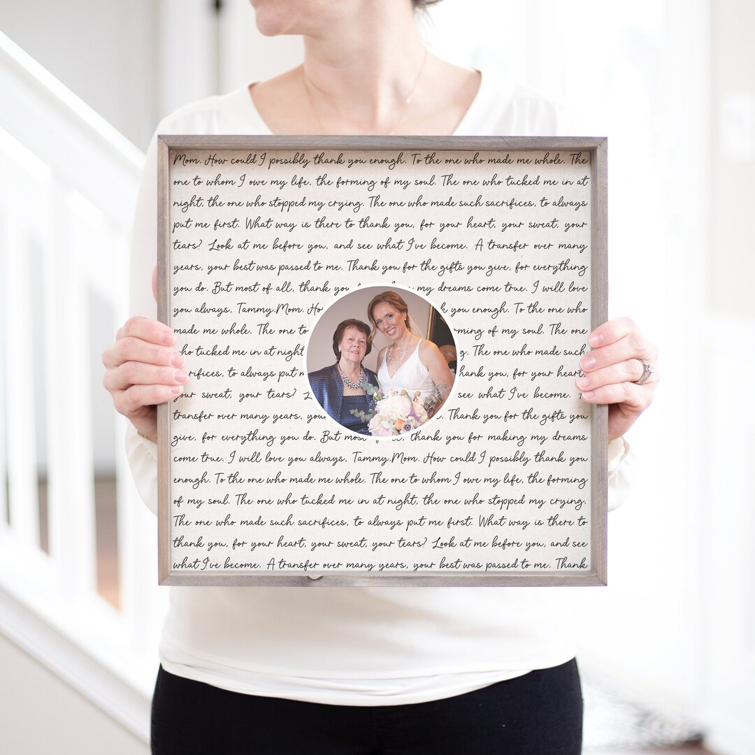 Mother of the Bride Gift Meaningful Gift for Mom Personalized Picture of Mom and Bride Gift for