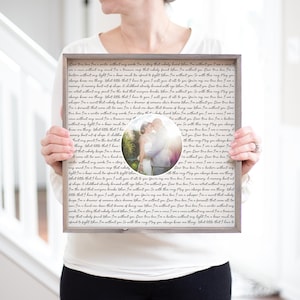 Framed Song Lyrics Anniversary Gift for Him | Custom Framed Print Fifth Anniversary Gift Wedding Song Print | Personalized Song Lyrics Gift