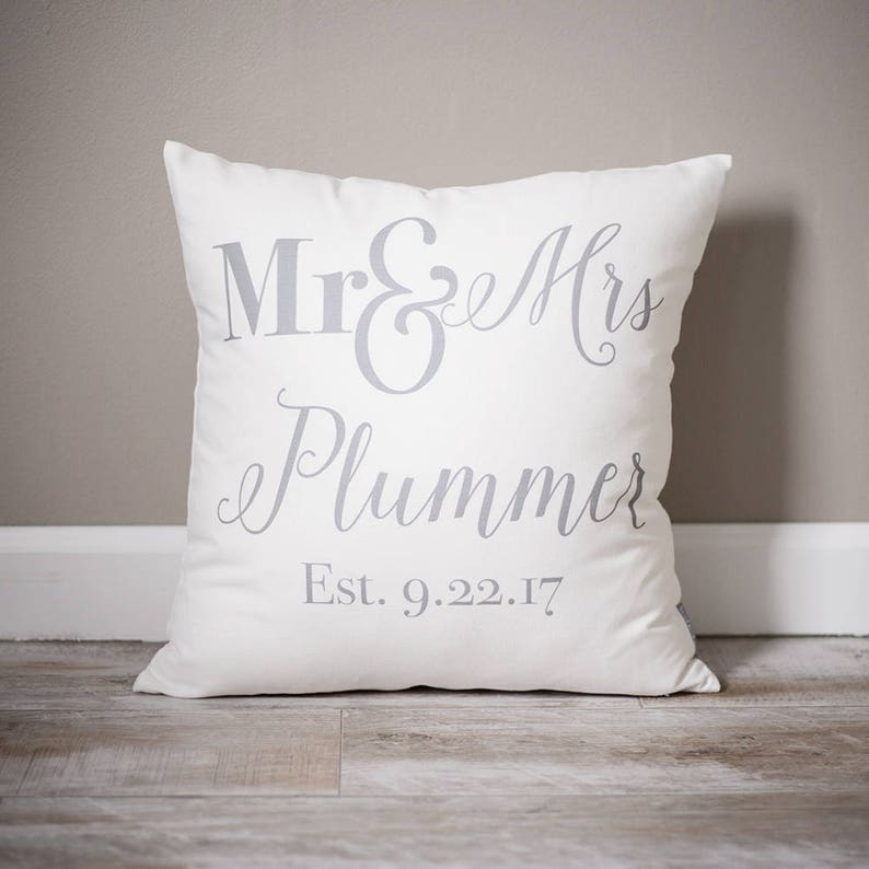 Mr and Mrs Pillow Custom Monogrammed Pillow Pillows With Etsy