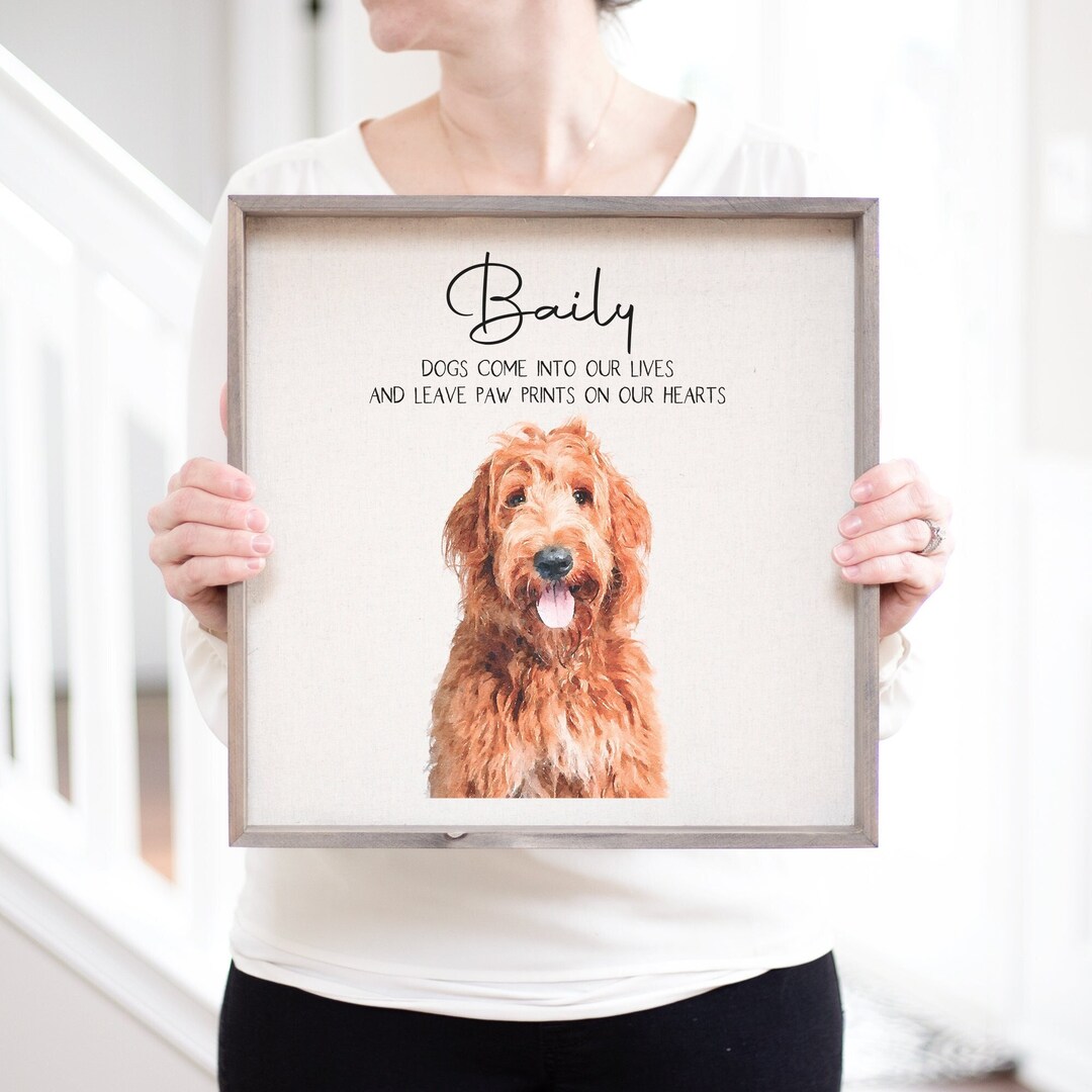 Personalized Pet Portrait Memorial Frame | Watercolor Dog Loss Gift - Etsy
