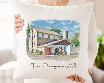 Memorial Place Pillow, Custom Location Keepsake, Meaningful Memory Gift, Personalized Venue Pillow, Sympathy Gift Idea