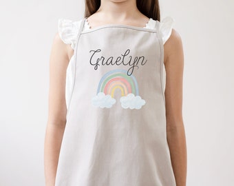 Rainbow Kids Apron | Youth Kids Apron | Child Apron | Full Kids Apron | Kid Craft Apron | Kid Apron | Personalized Name Apron for Kids