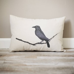 Raven Pillow | Personalized Pillow | Fall Decor | Monogrammed Gift | Rustic Home Decor | Home Decor | Farmhouse Decor | Fall Pillow | Raven