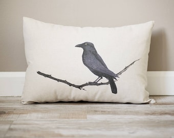 Hgod Designs Cushion Cover Crow Gothic Raven On A Tree Branch,Throw Pillow Case 
