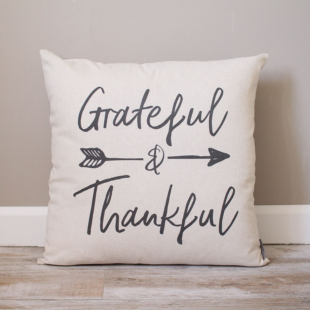 Grateful & Thankful Pillow Personalized Pillow Fall Decor Etsy