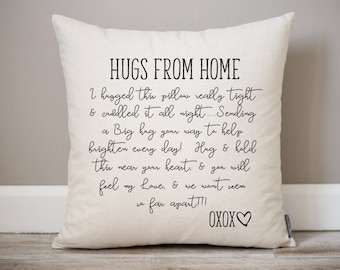 Hugs From Home Pillow | Linen Blend Dorm Decor