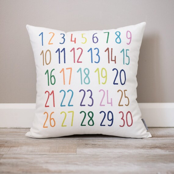 Colorful Numbers Personalized Baby Pillow Baby Nursery Etsy