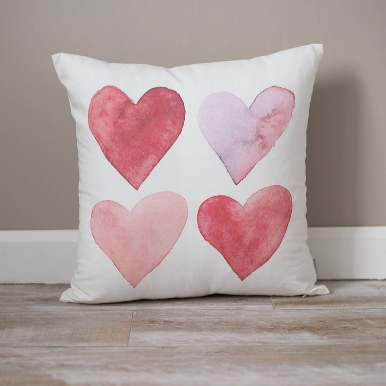 Hearts Pillow Holiday Decor Valentine's Day Pillow Etsy