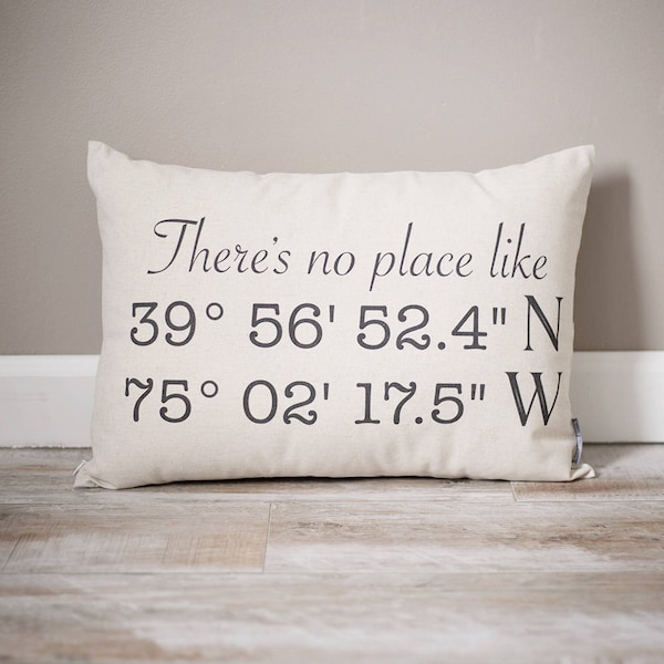 Latitude Longitude Pillow Etsy