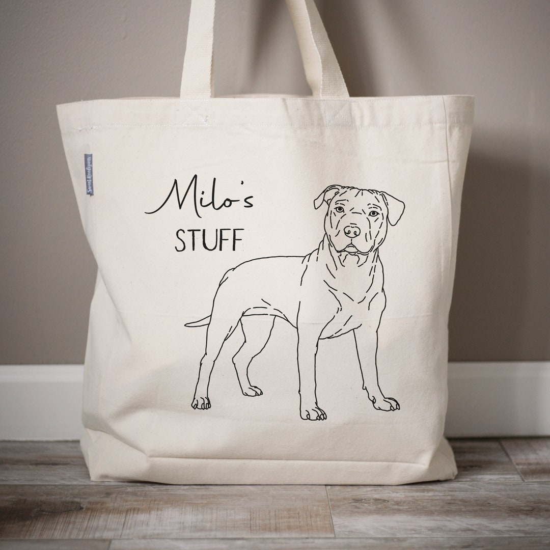 Personalized Dog Breed Tote Bag Custom Doggie Bag Dog Mom Tote Bag