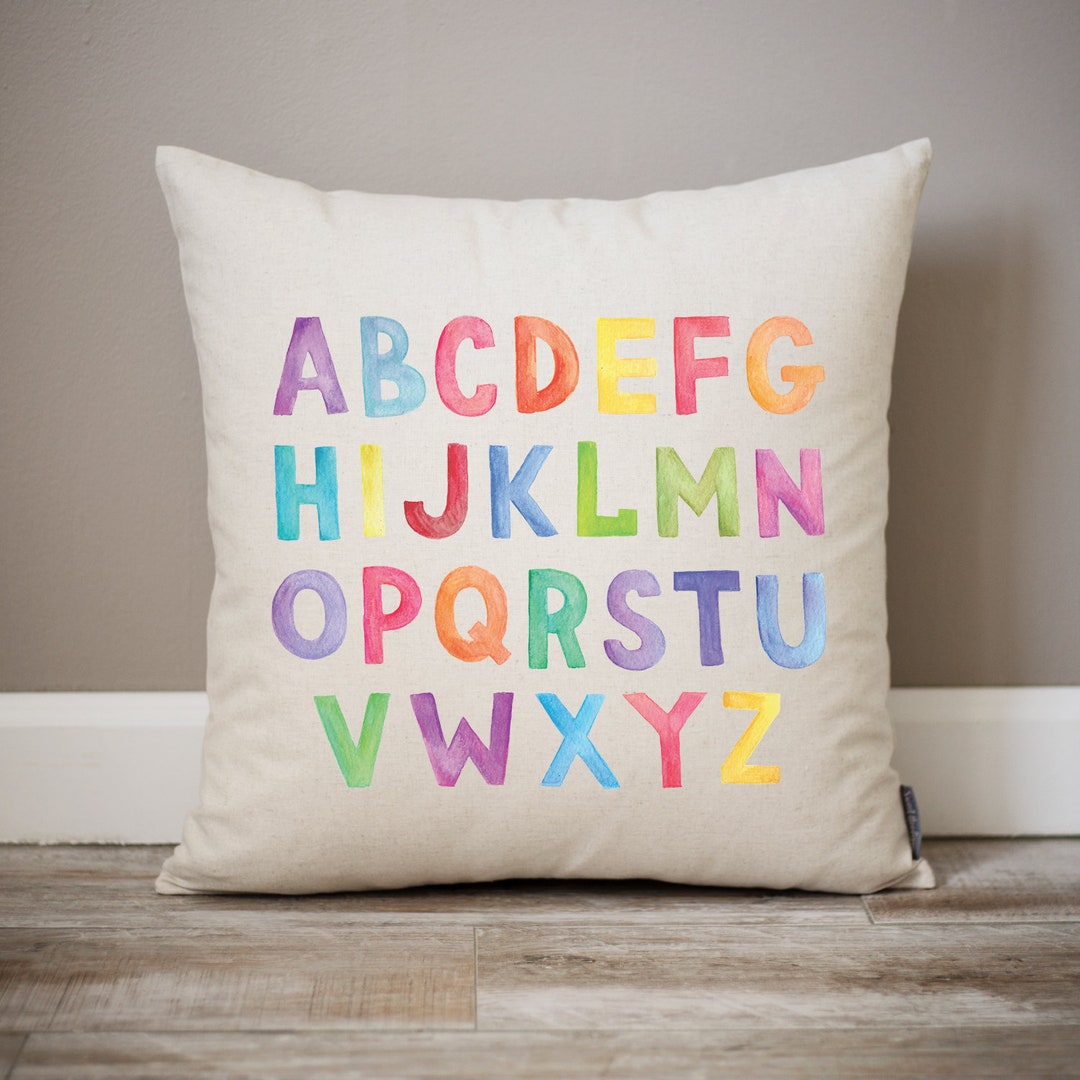 Colorful Alphabet Pillow Personalized Baby Pillow Baby Etsy