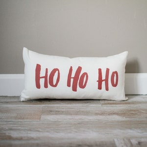 Red Ho Ho Ho Pillow Christmas Pillow Holiday Pillow Christmas Gift Rustic Decor Holiday Decor Christmas Decor image 1