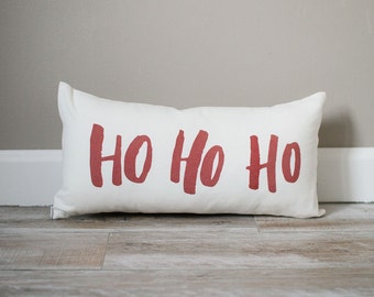 Red Ho Ho Ho Pillow | Christmas Pillow | Holiday Pillow | Christmas Gift | Rustic Decor | Holiday Decor | Christmas Decor