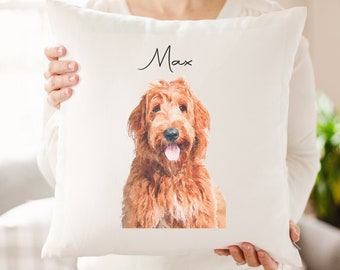 Personalisiertes Tier Portrait Kissen: Individuelle Hunde Malerei auf Leinen