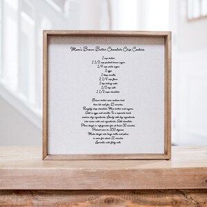 Regalo de reliquia familiar para mamá / Letrero de madera personalizado con receta familiar escrita a mano / Letrero escrito a mano / Regalo para abuelos