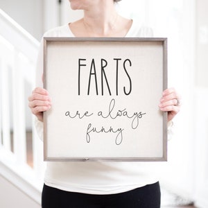 Farts Are Always Funny Bathroom Humor Farmhouse Signs | Wall Decor Bathroom | Bathroom Shelf Decor Funny Bathroom Decor | Bathroom Wall Art