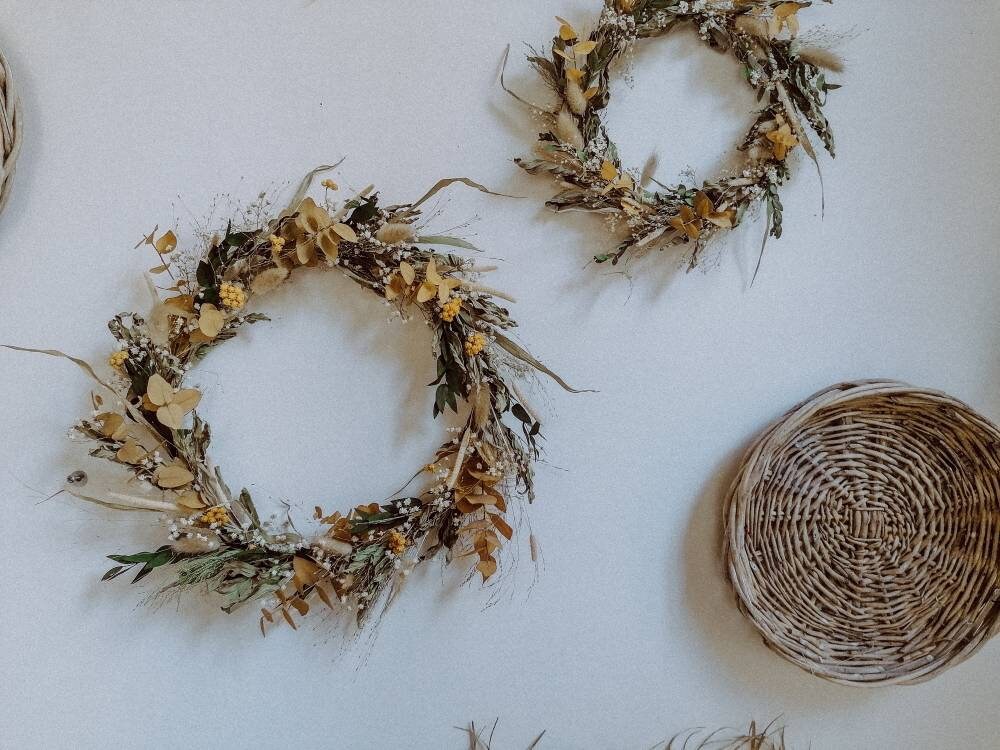 Couronne Murale - Fleurs Séchées & Stabilisées -