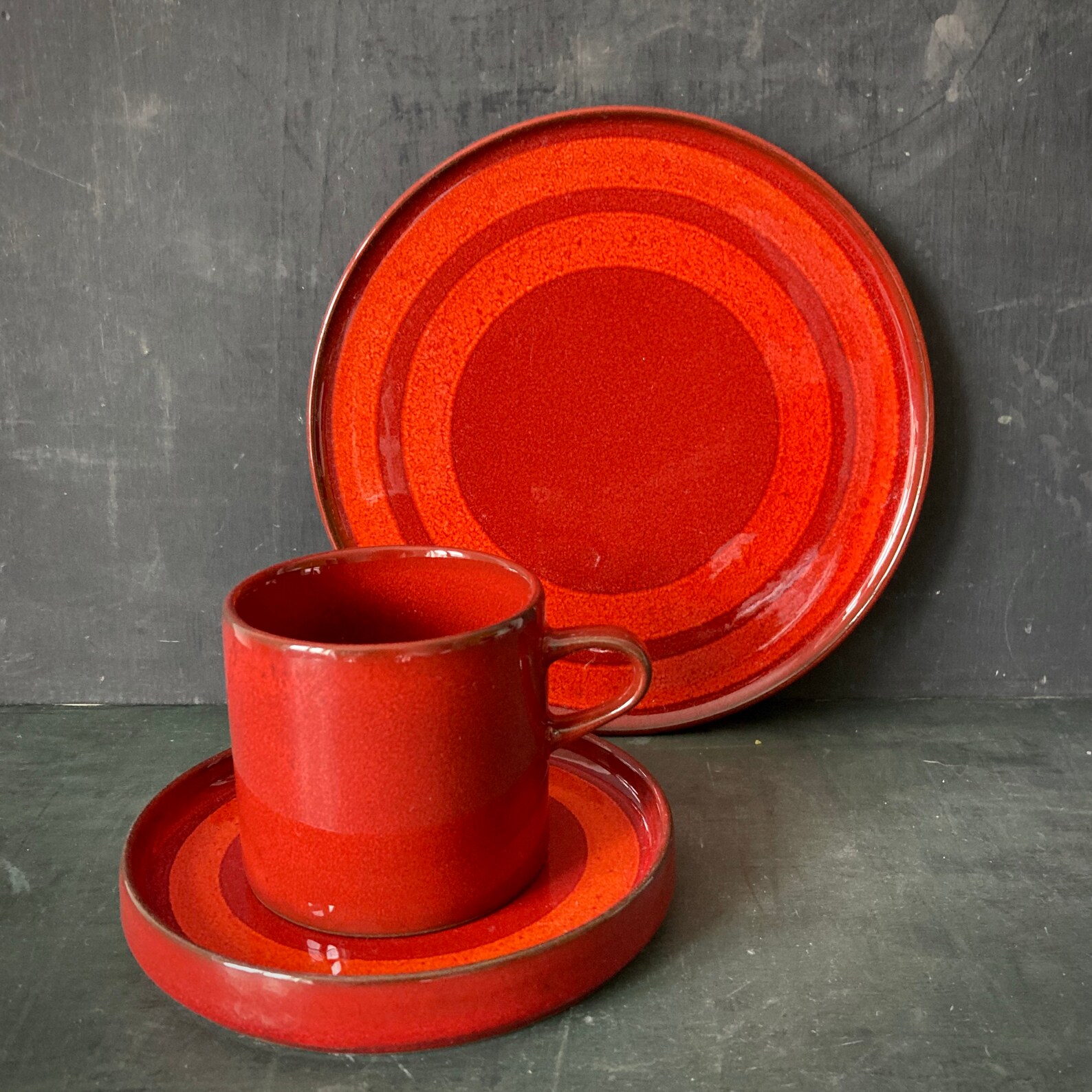 Melitta Stockholm Red With Orange Stripes Ceramic Set of | Etsy
