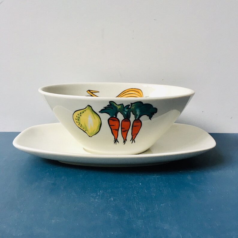 Ceramic Gravy Boat Vegetable Pattern Primabella by Villeroy /& Boch 1960/'s. Sauce Boat