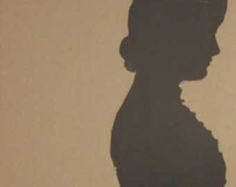 Antique Silhouette/ Harriet Learned Howland/ Antique Portrait Silhouette/ Cut Paper Silhouette