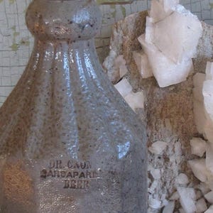 19th C Dr. Cronk&#39;s Stoneware Bottle/ Sarsaparilla Beer Bottles/ Farmhouse Bottles/ Salt Glaze Stoneware