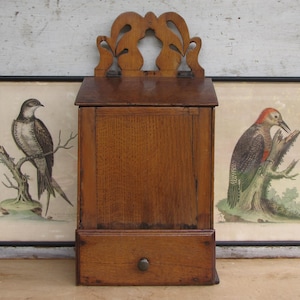 Antique Saltiere/ Antique Salt Cellar/ Carved Salt Box/ Farmhouse Box/ Primitive Wall Box