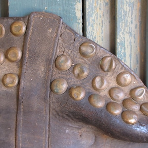 Leather Motorcycle Saddle/ Antique Motorcycle Parts/ Antique Transportation/ Tooled Leather Motorcycle Parts/ Antique Bicycle Parts