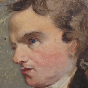 Antique Portrait Painting/ Gentleman Oil Painting/ Continental Oil Painting/ Antique Male Portraits