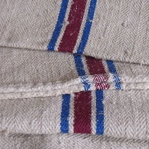 Pair Grain Sacks/ Antique Textiles/ Farmhouse Grain Sack/ Continental Farm Sacks/ Linen Grain Sacks