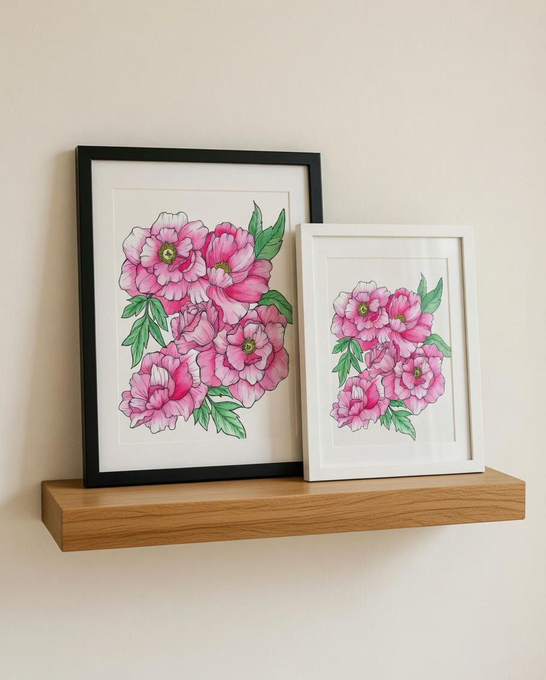 Pink Floral Watercolor Painting – Printable Botanical Art Wall Décor - Etsy