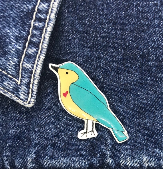 Love Bird Pin, Badge, Hand Made, mothers day, christmas gift, birthday gift, bird lover, valentines gift