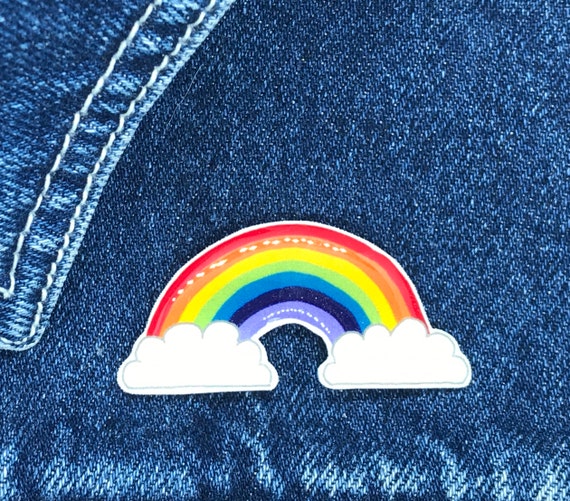 Clouds & Rainbow Pin, Badge, Hand Made, christmas gift, birthday gift,
