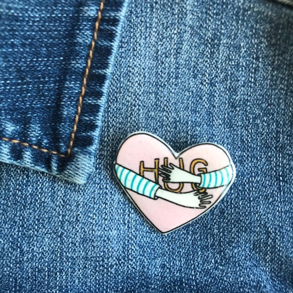 Hug Pin, Badge, Hand Made, mothers day, christmas gift, birthday gift, Valentines, Galentines, Miss You