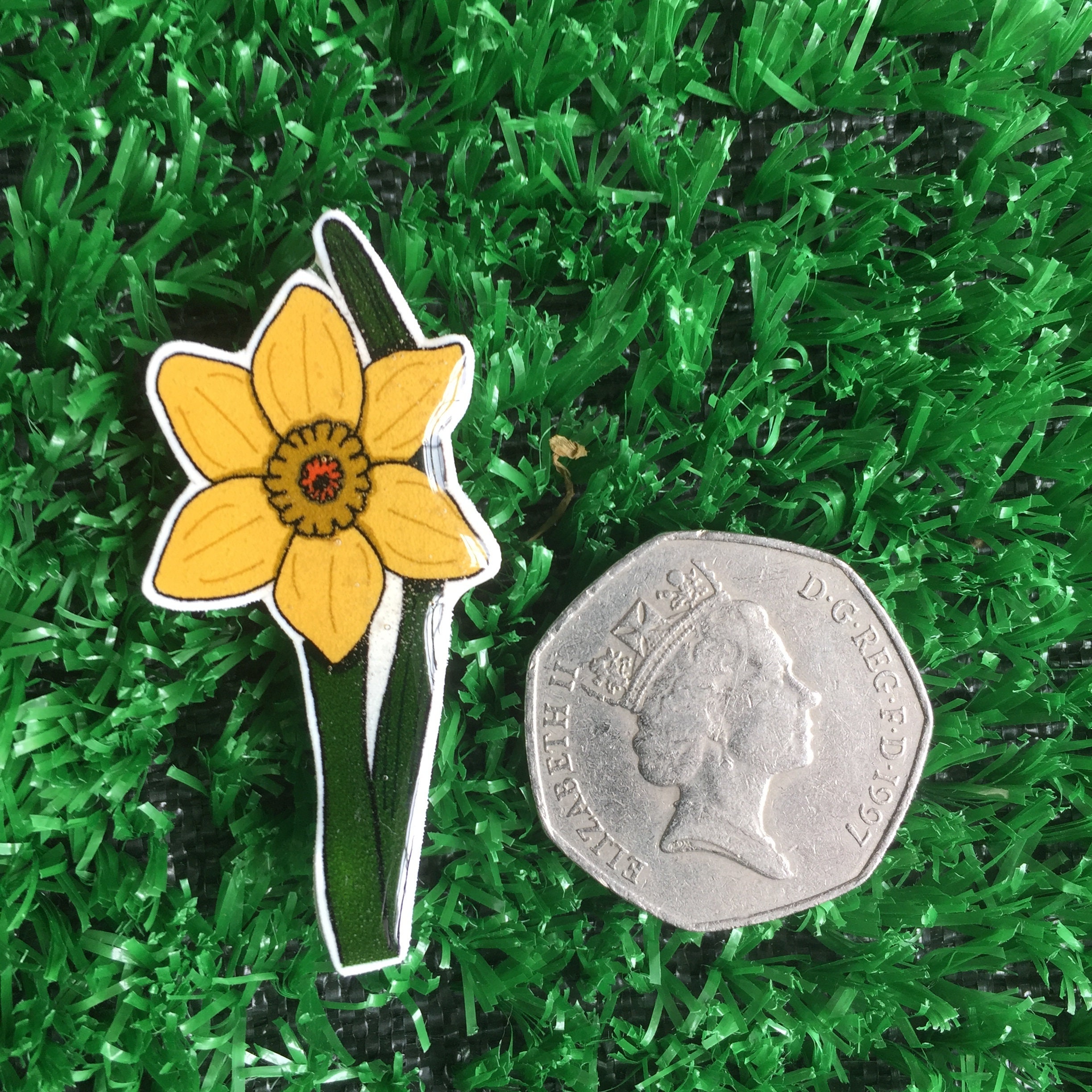Daffodil Pin Badge Hand Made Welsh Cymru Cymraeg Mothers Etsy UK