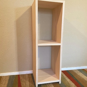 34” Narrow Deep Assembled Bookshelf, Cottage Farmhouse Modern Pine Wood Bookcase, Small Storage Unfinished Furniture, Wooden Home Decor