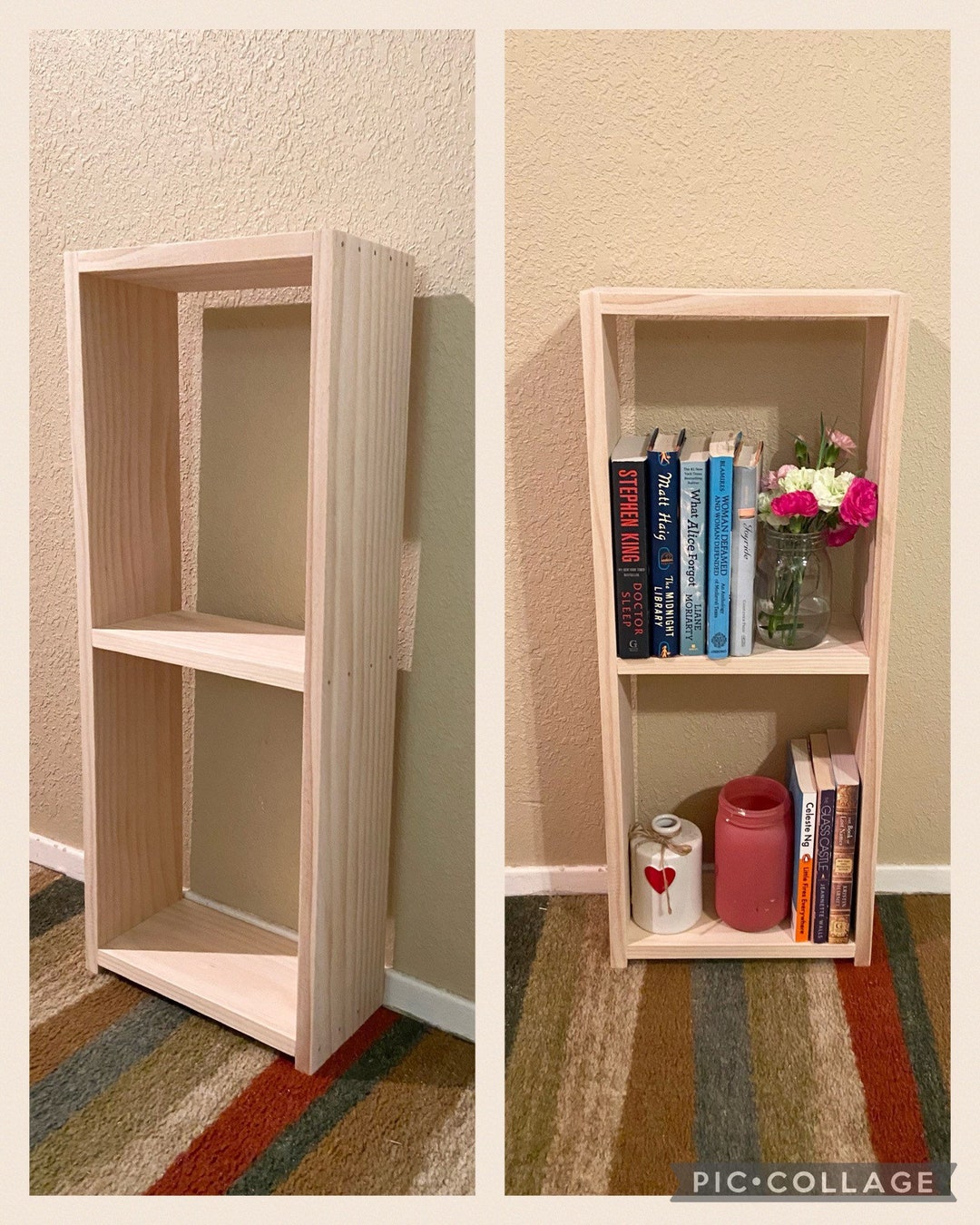 30 Wide Shallow Bookshelf, Assembled Furniture, Small Cottage/farmhouse