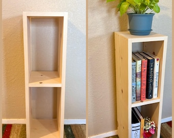 30” Unfinished Wooden Bookshelf, Cottage/Farmhouse/Modern Bookcase, Natural Pine Wood Storage Furniture