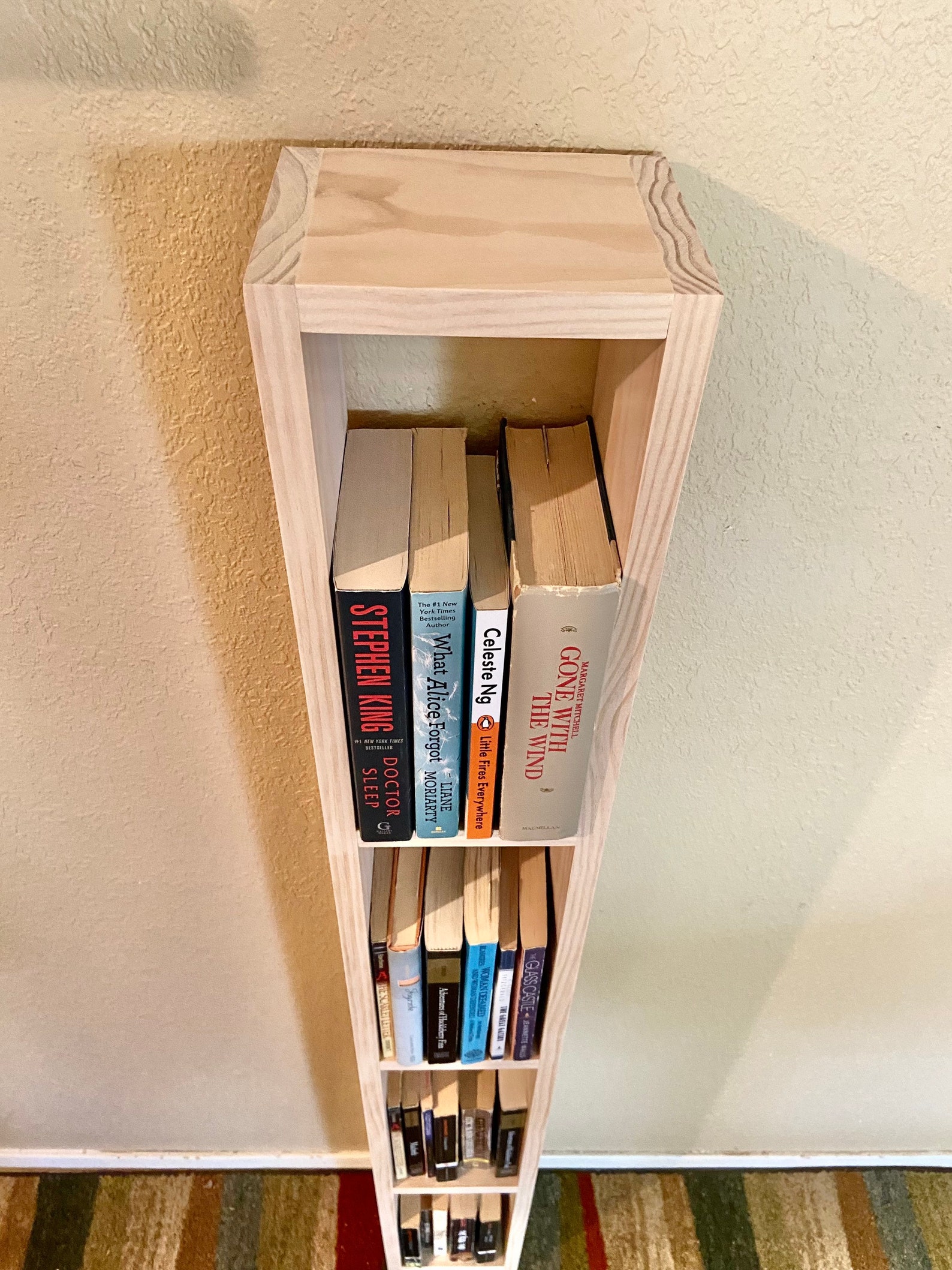57 Tall Narrow Bookshelfassembledwooden Etsy