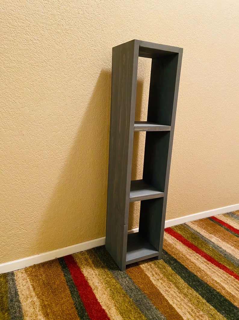 3FT Narrow Bookshelf Assembled Wooden Bookcase Etsy